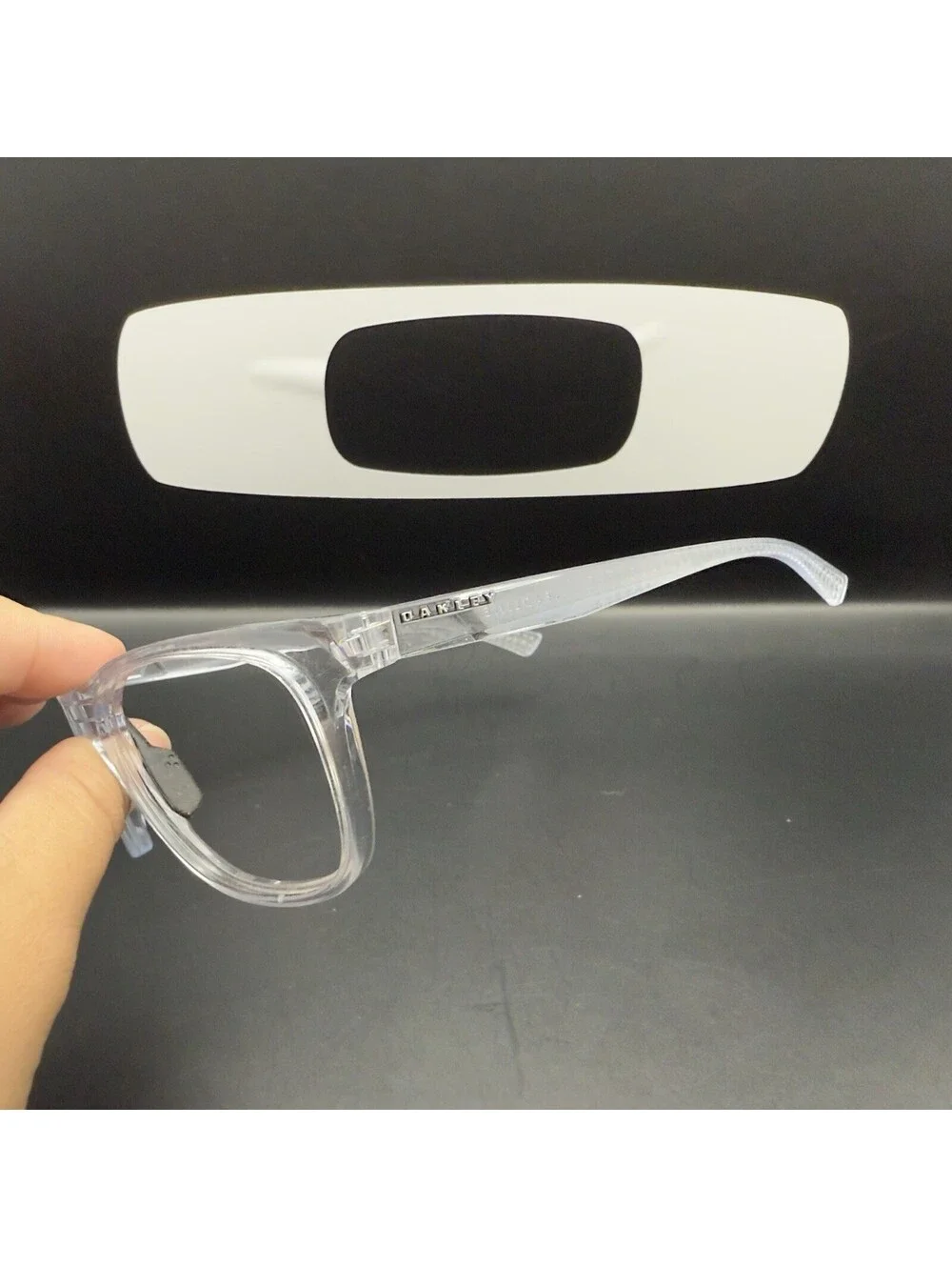 Oakley Leadline Polished Clear Frame (Silver Icon) OO9473-0856